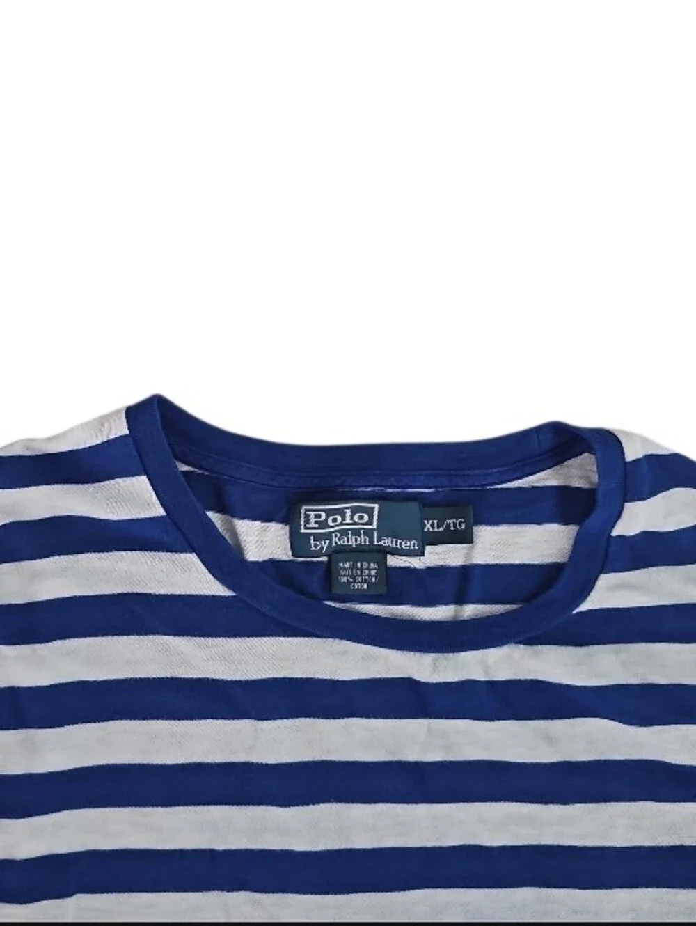 Vintage Sailor Merchant Polo Ralph Lauren Stripe Shirt XL Nautical Cotton Sailor